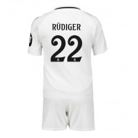 Real Madrid Antonio Rudiger #22 Domáci Detský futbalový dres 2024-25 Krátky Rukáv (+ trenírky)